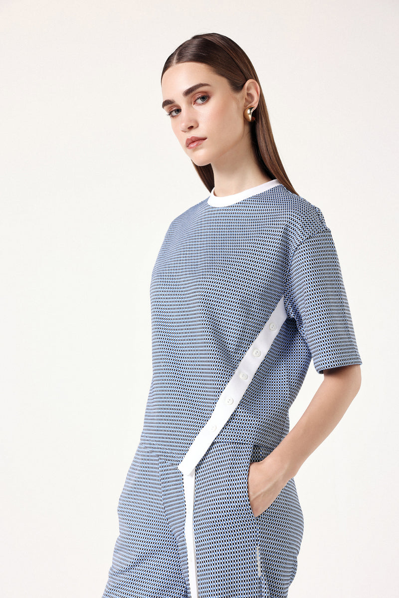 Mini Grid Jacquard Top