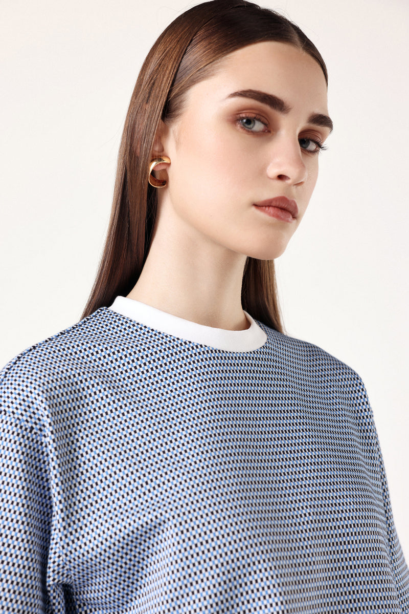 Mini Grid Jacquard Top