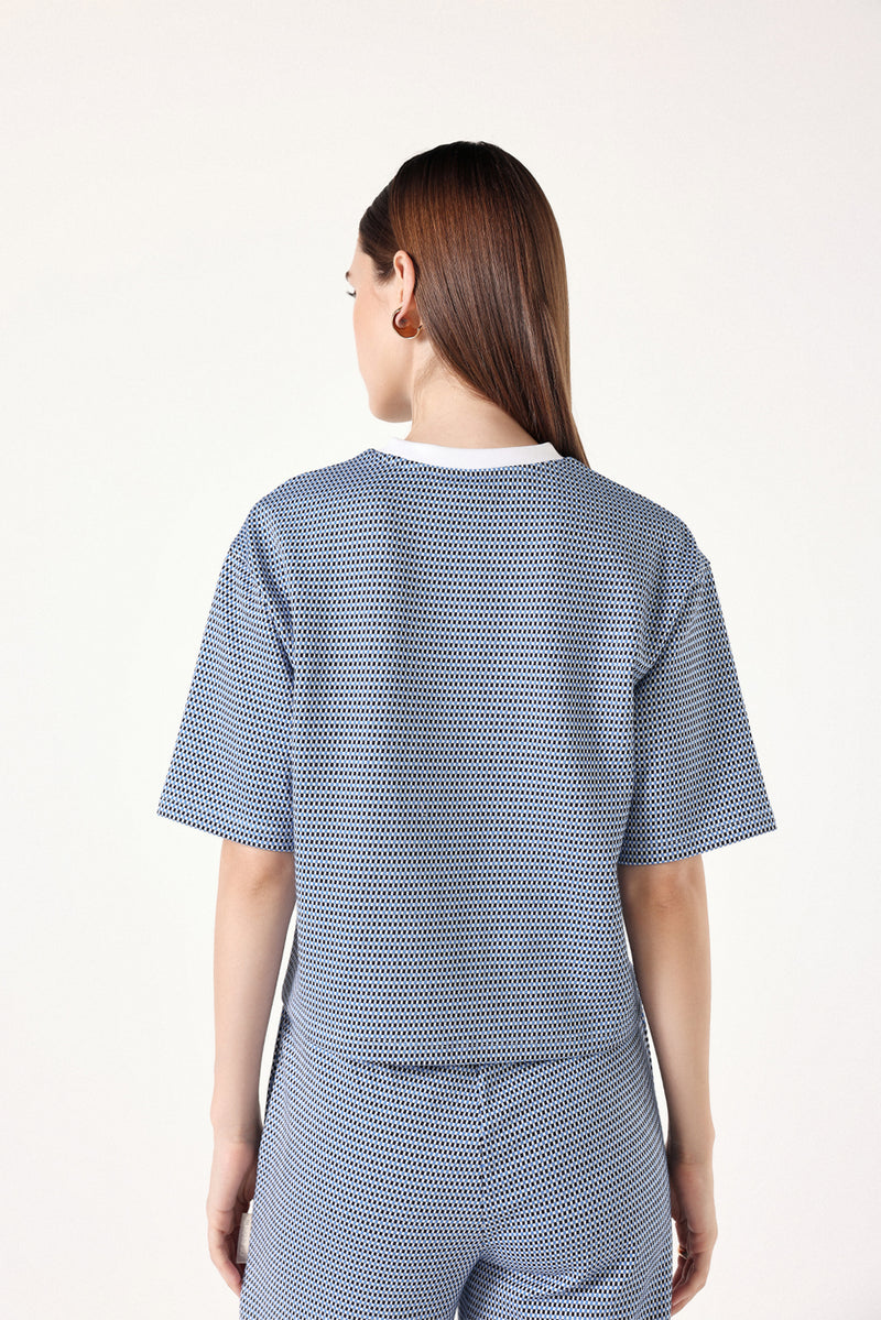 Mini Grid Jacquard Top