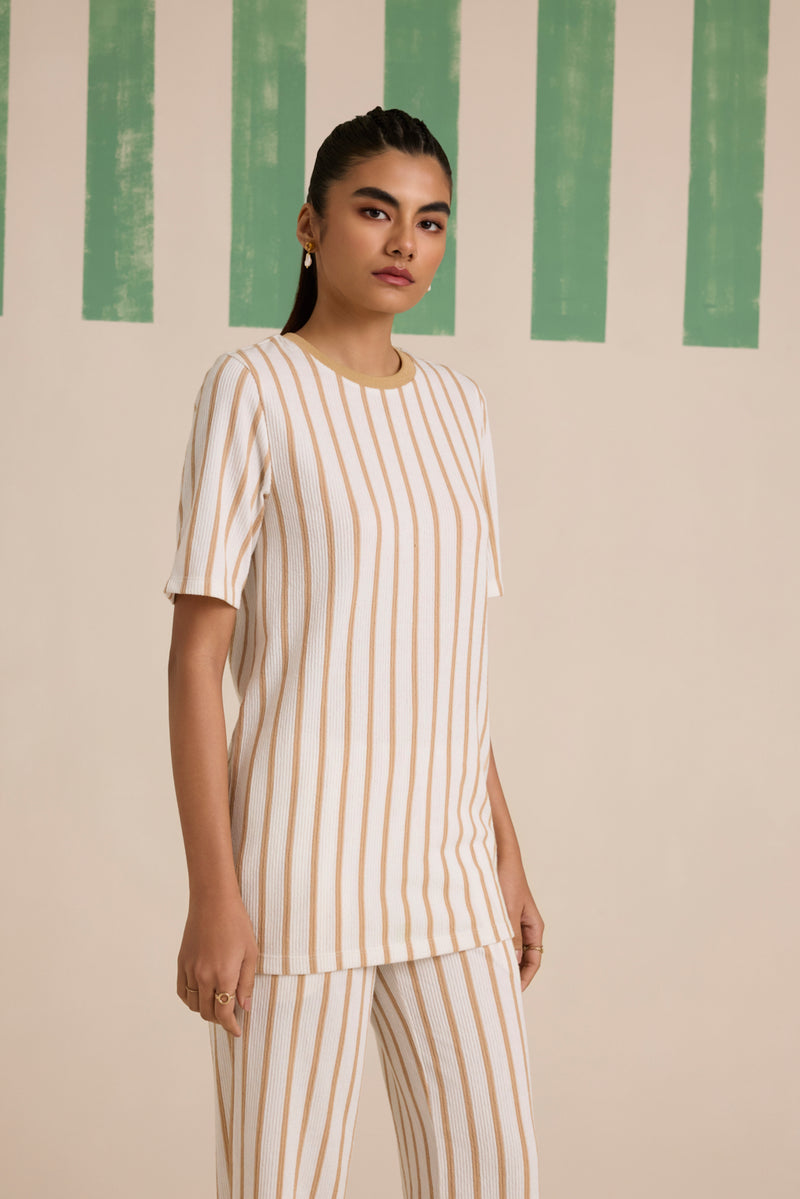 Latte Stride Sleeve Top