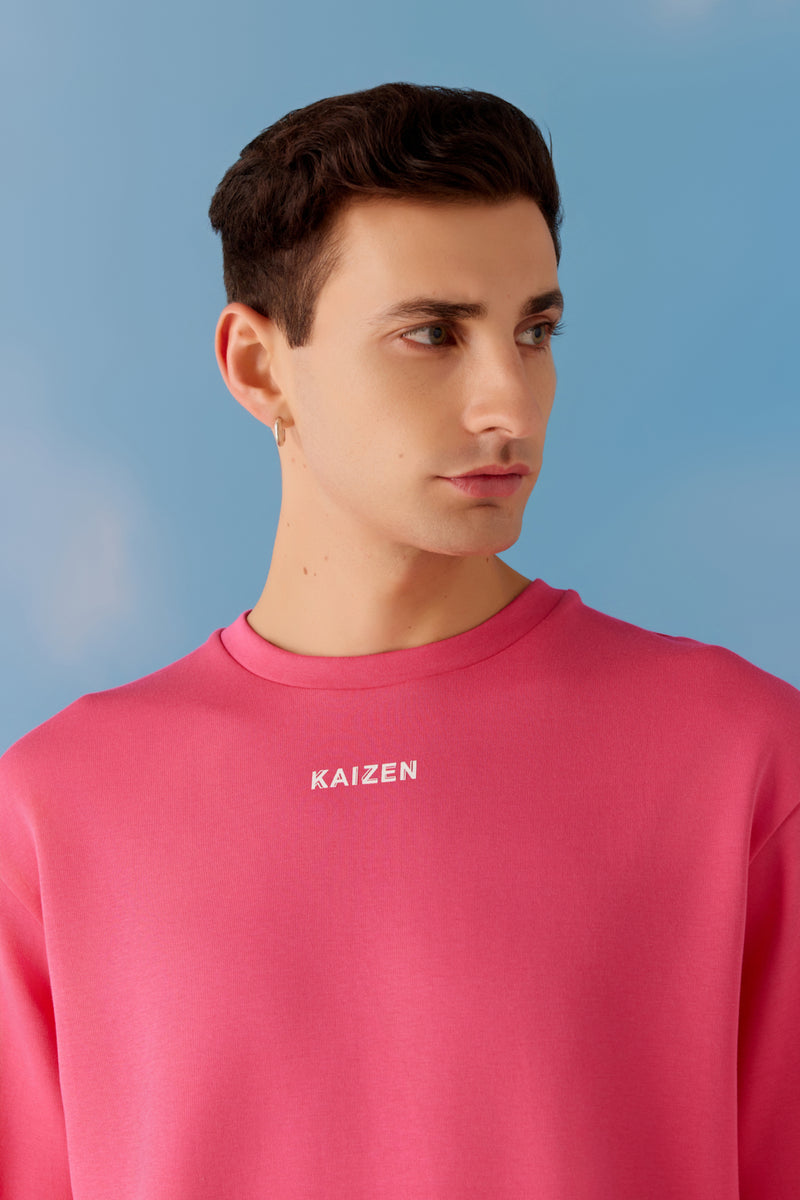 Kaizen Oversized Unisex Tee - Pink