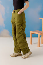 Quirky Ruched Pants - Olive Green