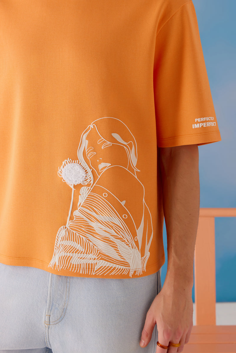 Imperfect Oversized Unisex Tee - Tang Orange