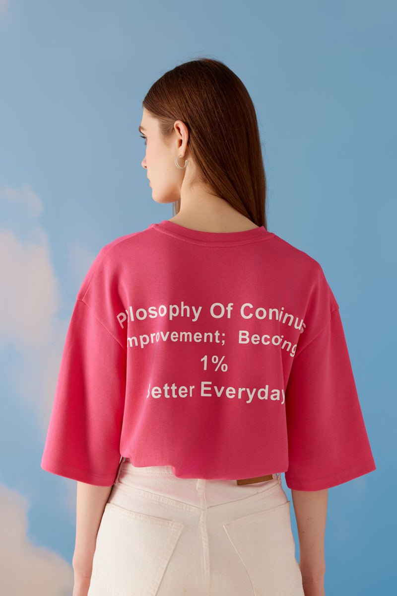 Kaizen Oversized Unisex Tee - Pink