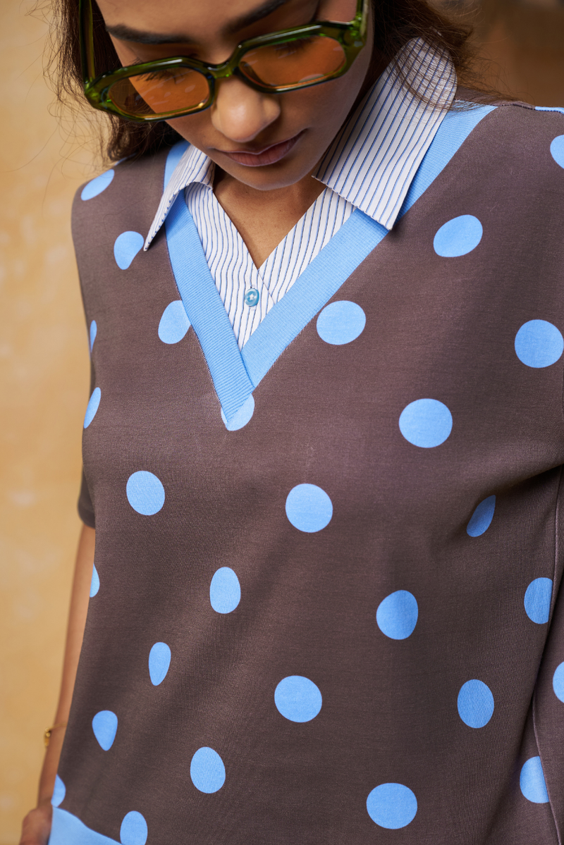Cocoa Sky Polka Polo