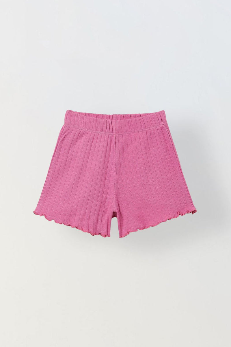 Spunkies Girls Pink Smocked Shoulder Straps Sleeveless Top and Shorts Set