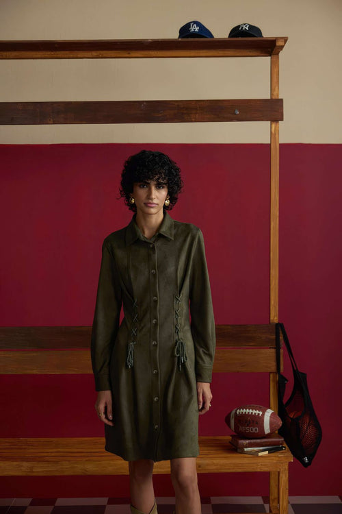 Olive Cinch Dress
