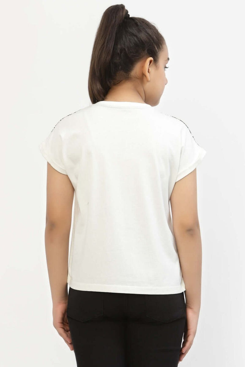 Black Star Sequence Top For Girls