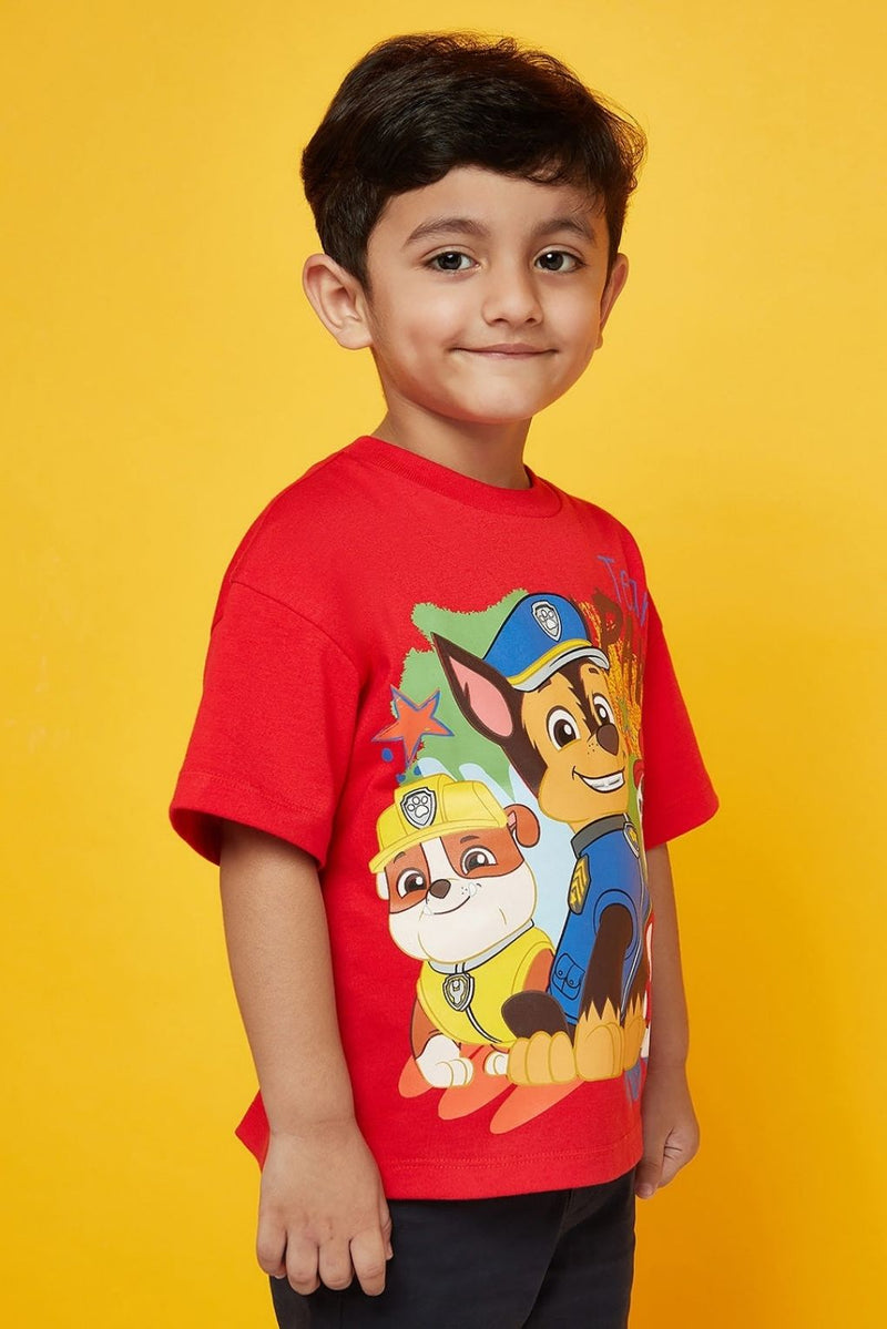 Boys Cotton Red Paw Patrol Tshirt