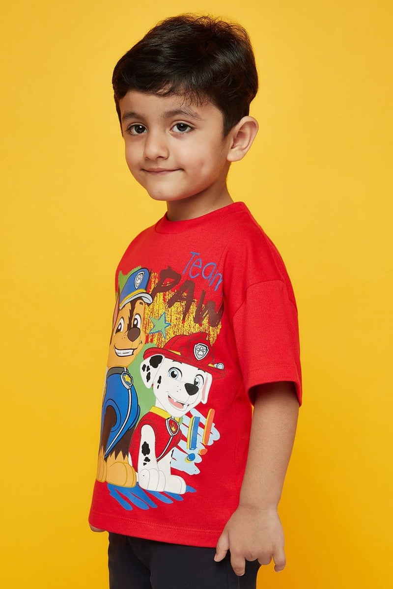 Boys Cotton Red Paw Patrol Tshirt