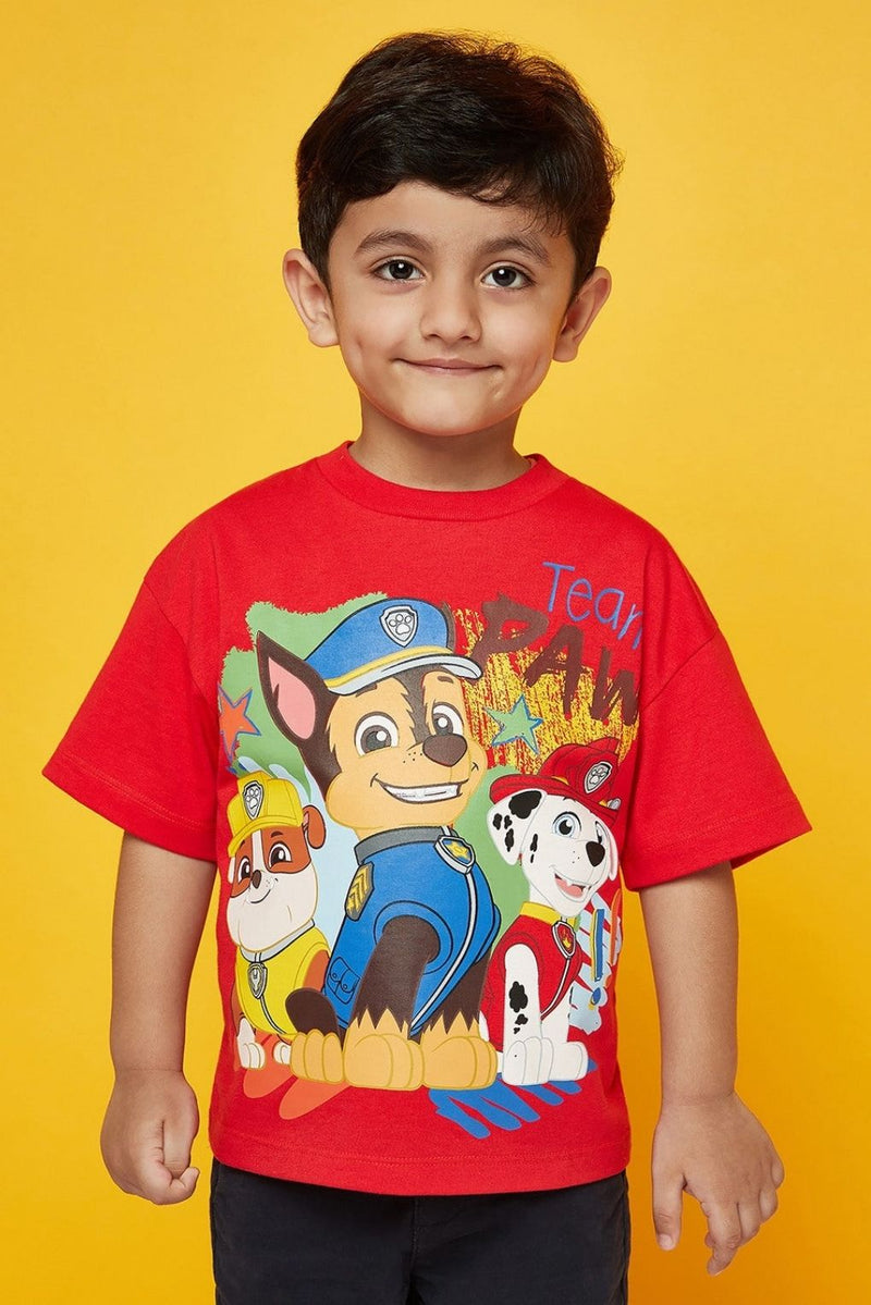 Boys Cotton Red Paw Patrol Tshirt