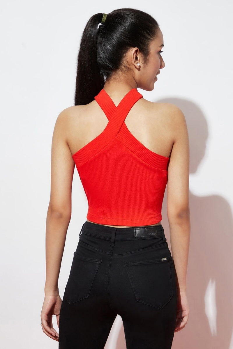 Girls Ribbed Red Top