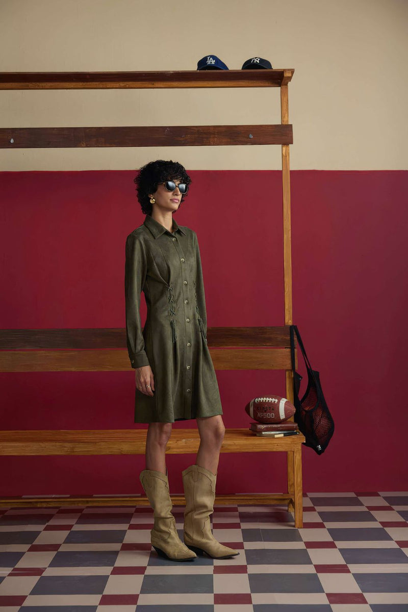 Olive Cinch Dress