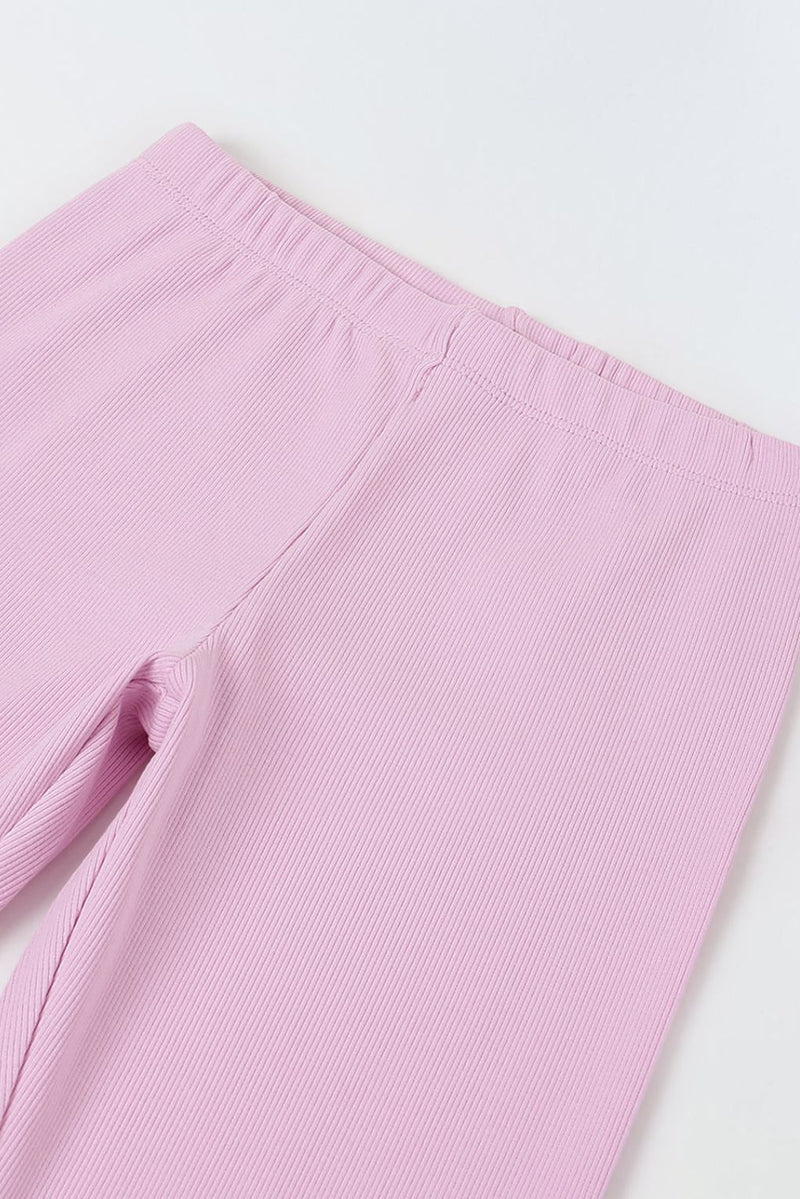 Spunkies Girls Lavender Ribbed Fitted Leggings