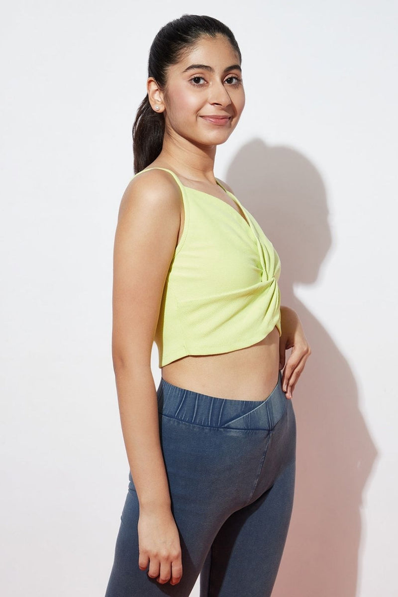 Girls Ribbed Tie Knit Top