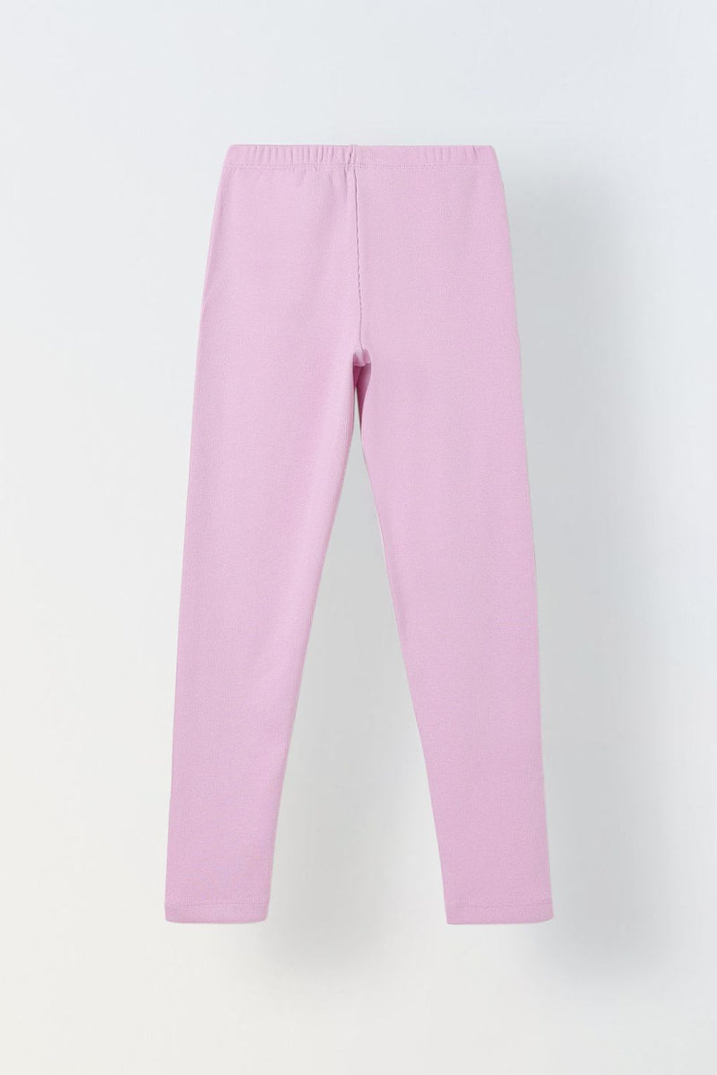 Spunkies Girls Lavender Ribbed Fitted Leggings