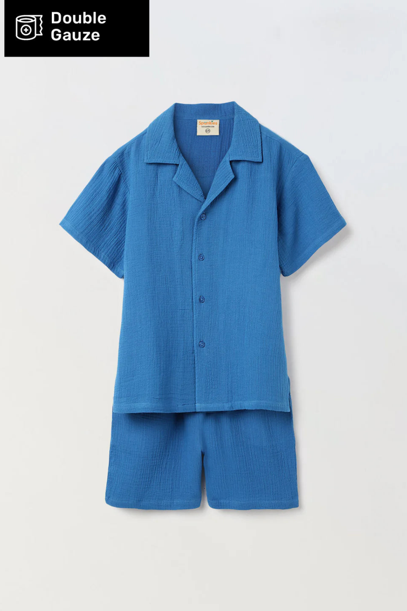Boys Blue Gauze Summer Sets