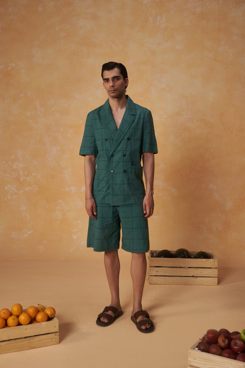 Unnie Schiffli Green Co-ord Set