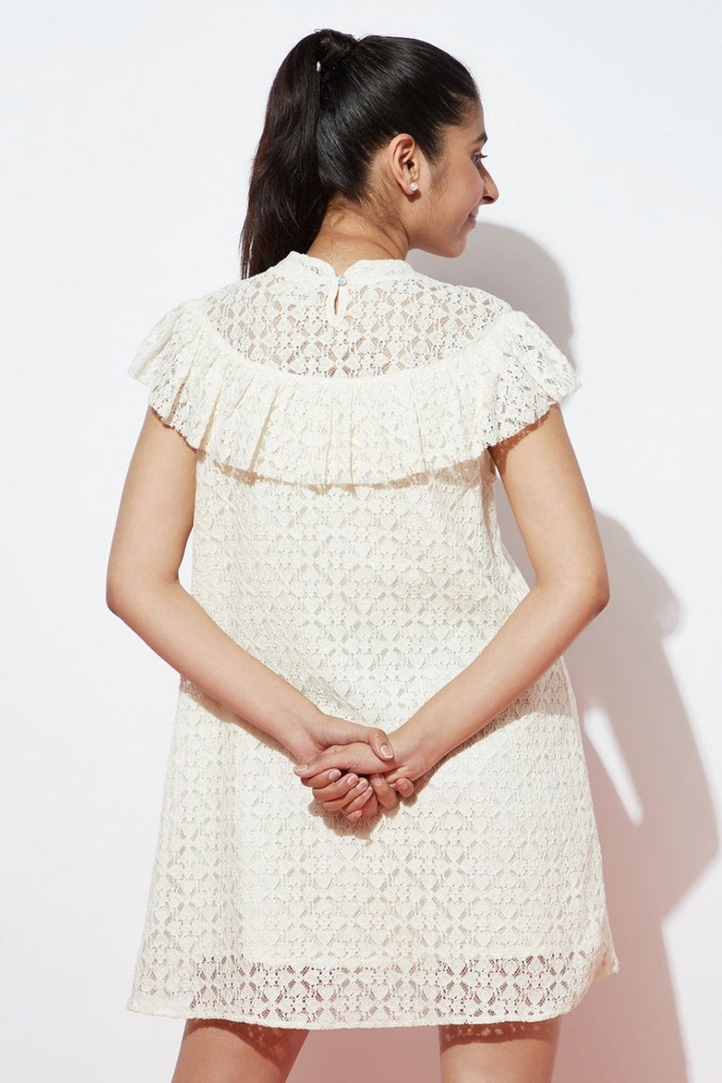 Girls Woven Schifili White Dress