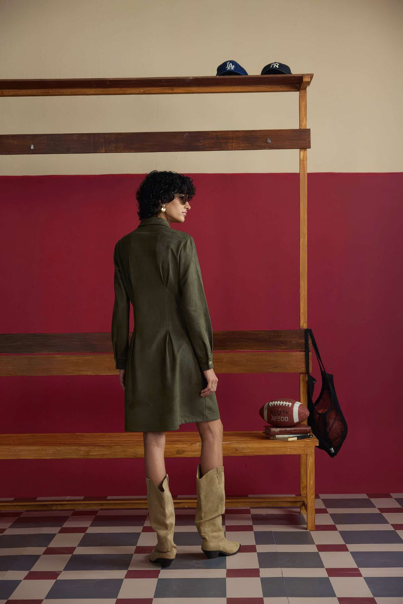 Olive Cinch Dress
