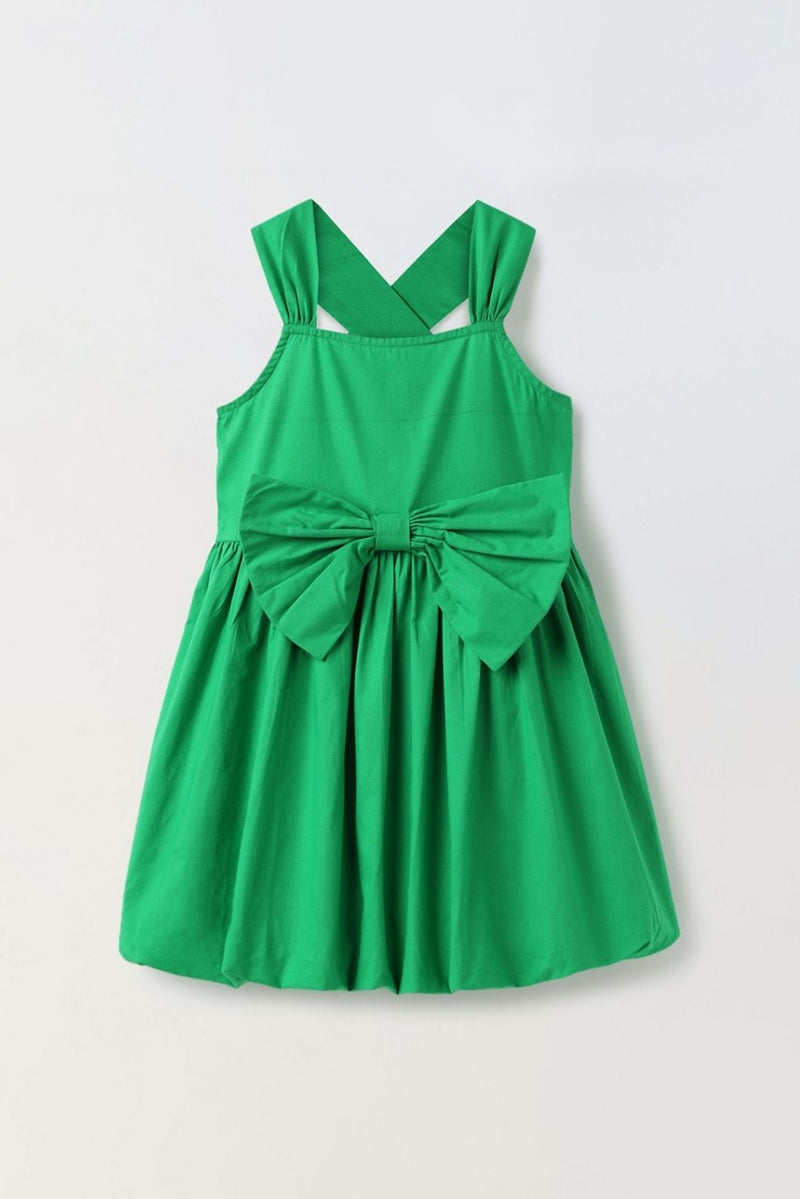 Green Bow A-line Dress