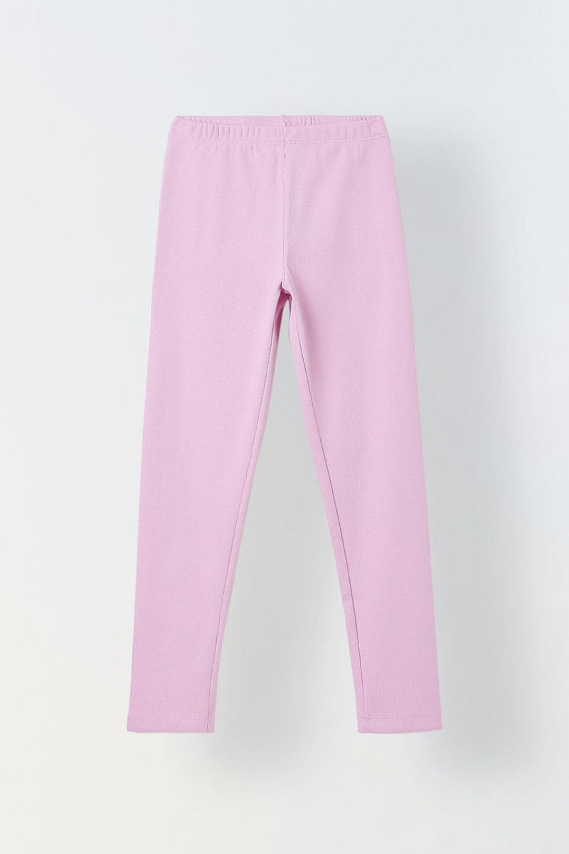 Spunkies Girls Lavender Ribbed Fitted Leggings