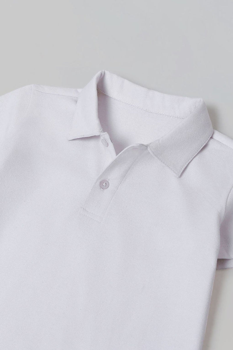 Spunkies White Collar Short Sleeves Polo Tshirt