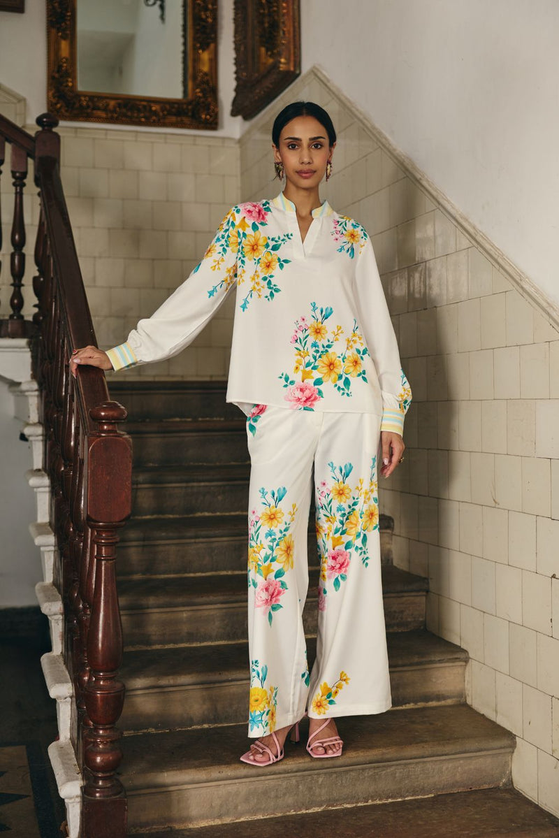 White Botanica Dobby Co-ord Set