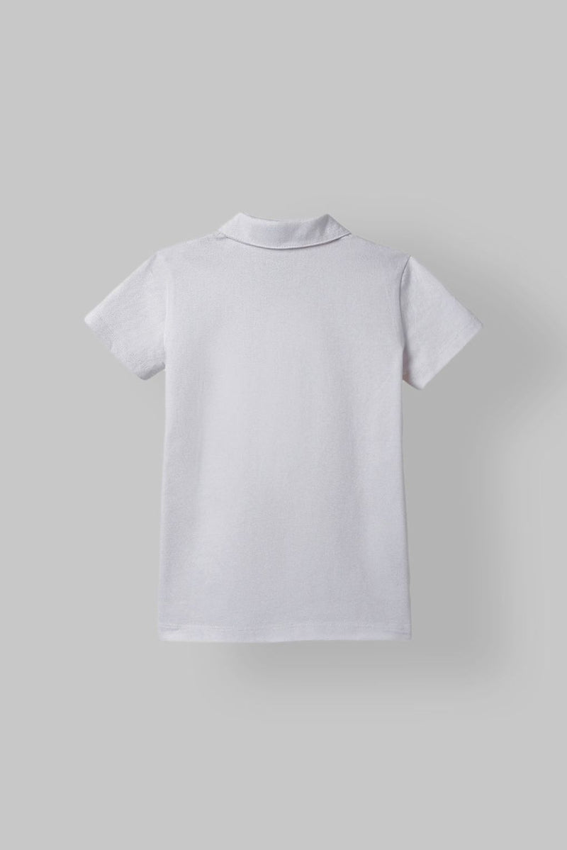 Spunkies White Collar Short Sleeves Polo Tshirt