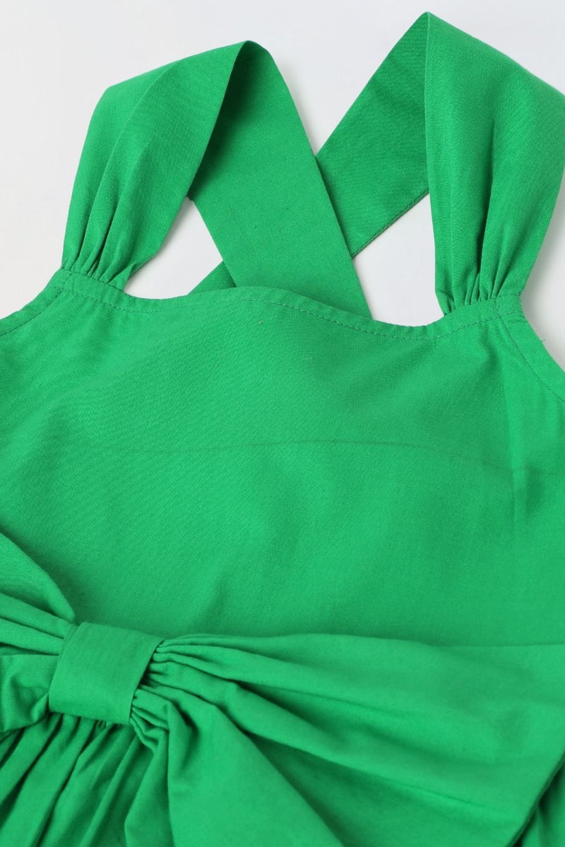 Green Bow A-line Dress