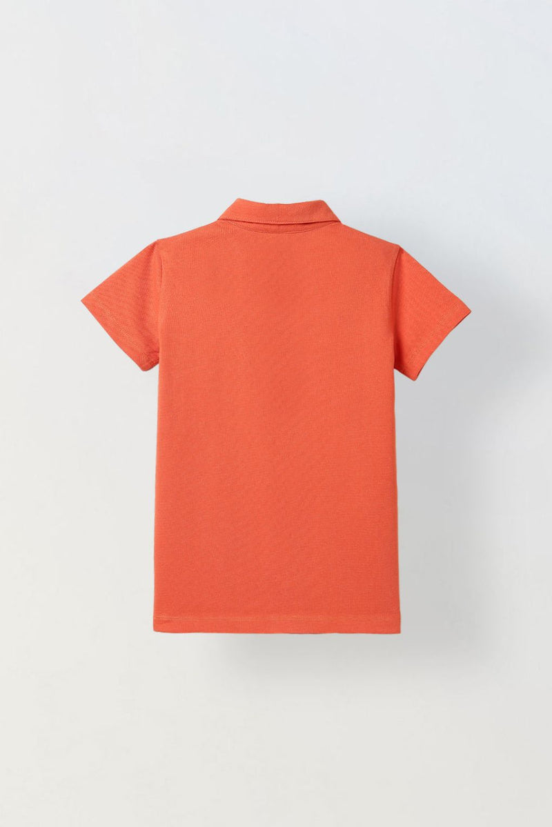 Spunkies Rust Collar Short Sleeves Polo Tshirt