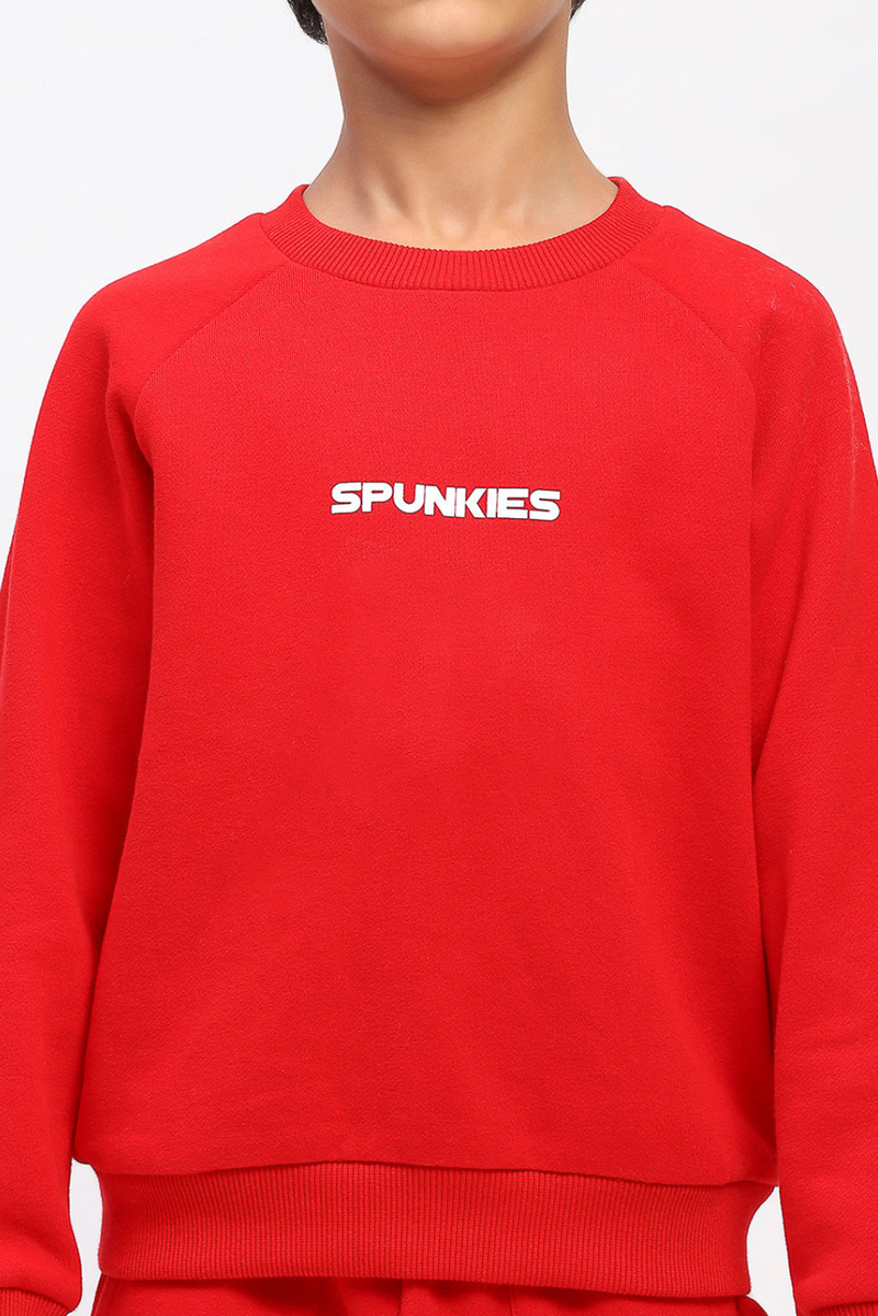 Spunkies Boys Red Long Sleeve Sweatshirt Set