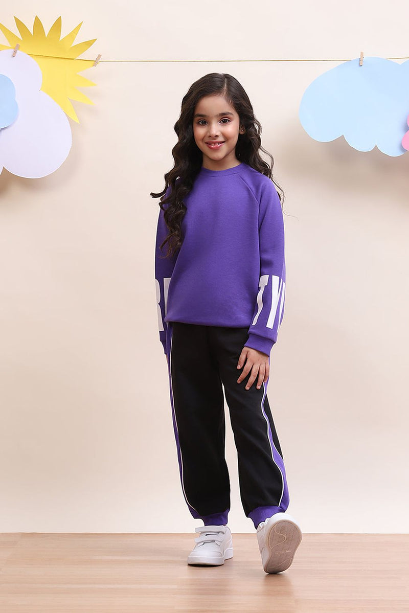 Spunkies Classy Unisex Purple Jacket With Black Jogger