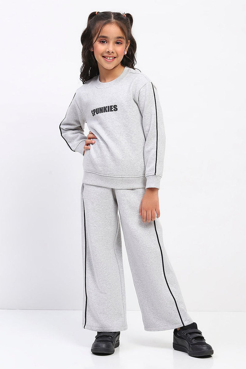 Spunkies Girls Grey Long Sleeve Sweatshirt Set