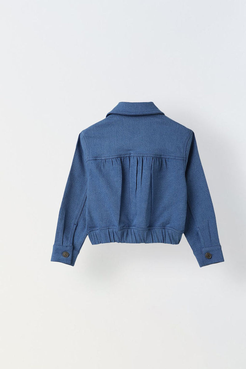 Spunkies Boys Blue Cropped Denim jacket