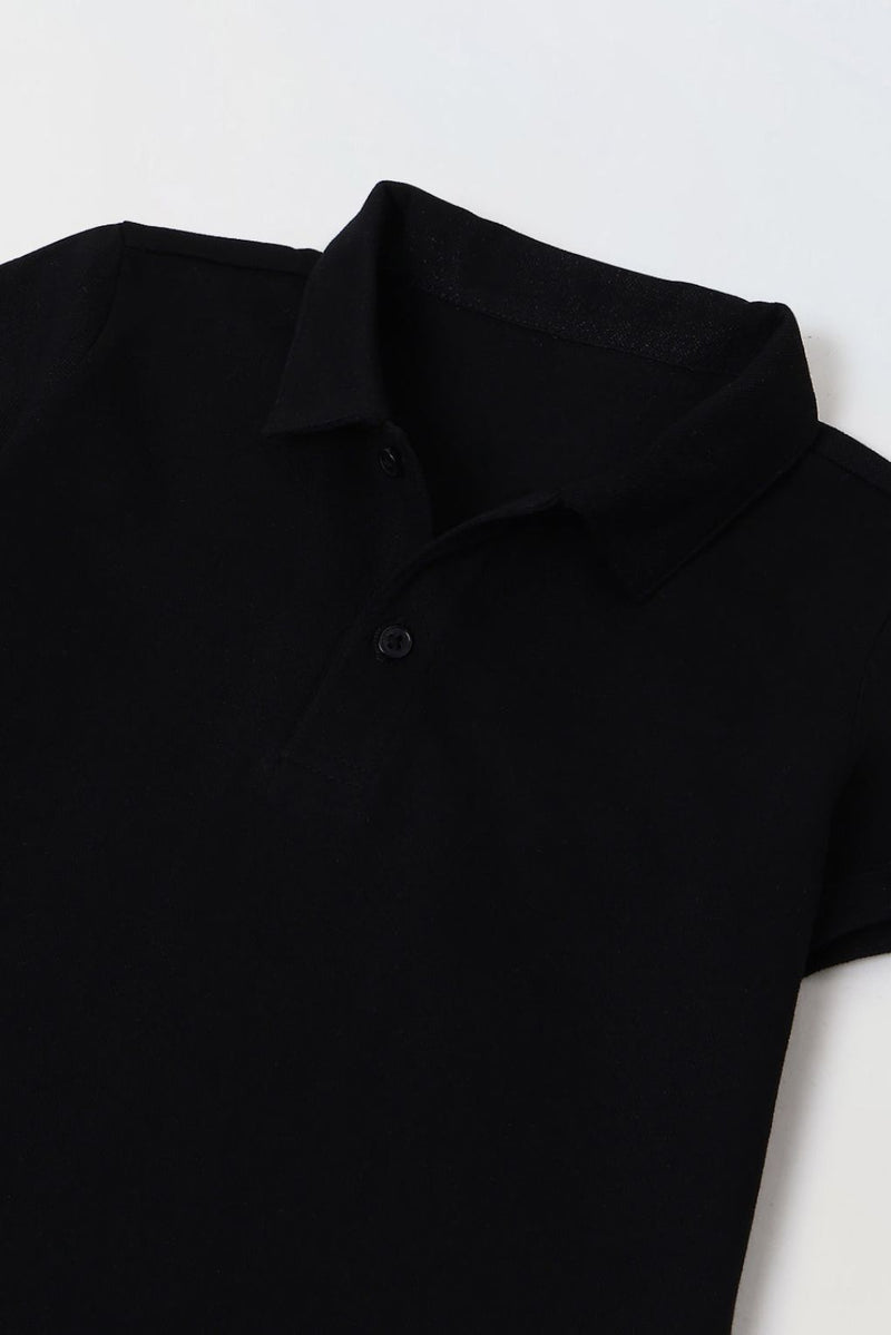 Spunkies Black Short Sleeves Polo Tshirt