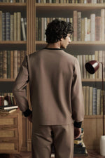 Two-Tone V-Crew Pullover