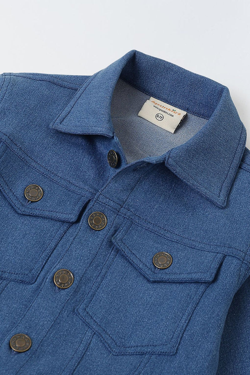Spunkies Boys Blue Cropped Denim jacket