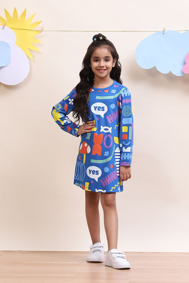 Blue AOP Play Dress