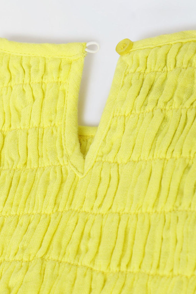 Yellow Gauze Wide Leg Co-ord Set