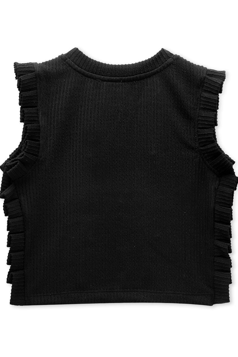 Jacquard Rib Black Top