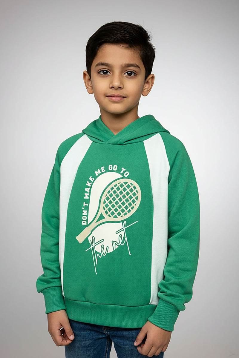 Spunkies Boys Green Hoodie Printed Hoodie Sweatshirt