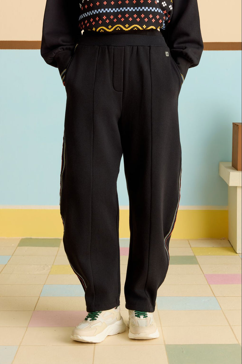 Noir Rib Barrel Pants