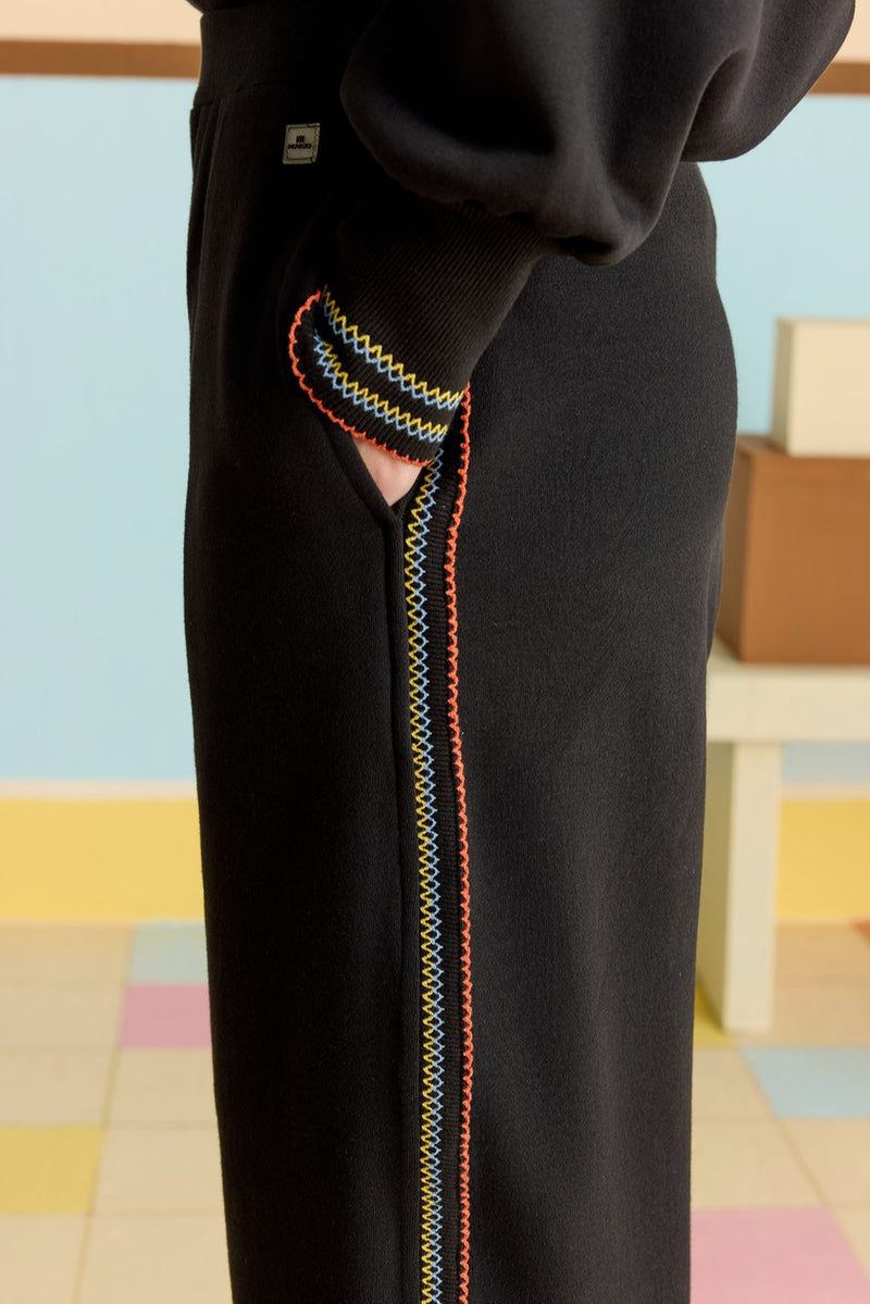 Noir Rib Barrel Pants