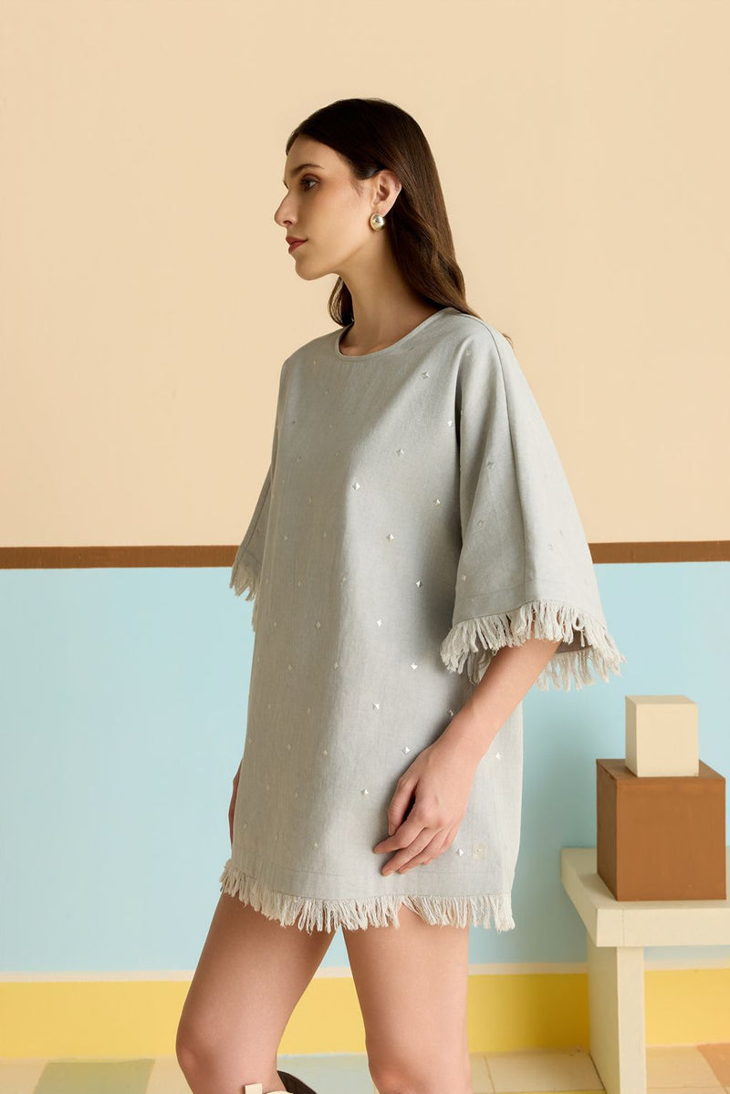 Pewter Fringe Tunic