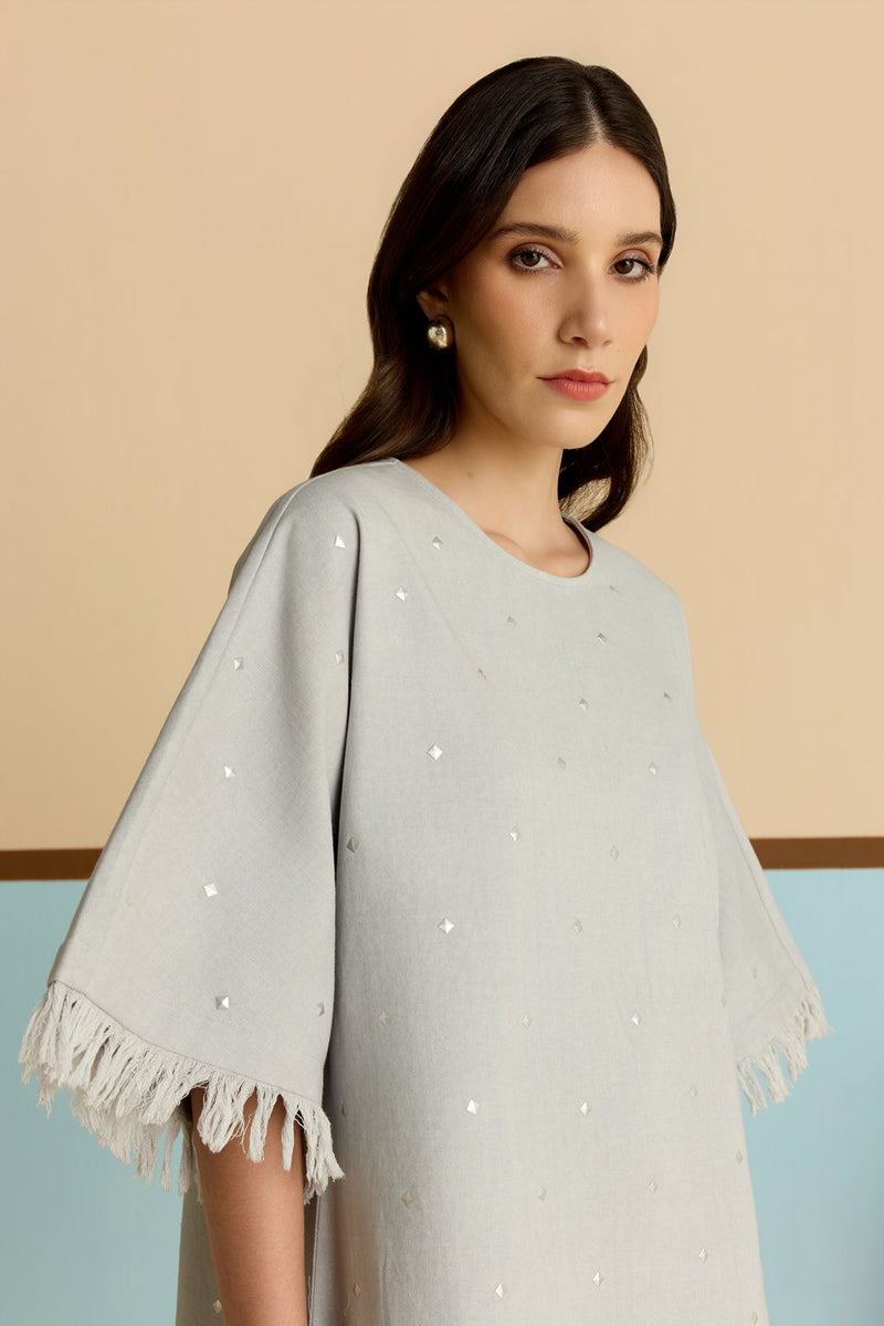 Pewter Fringe Tunic