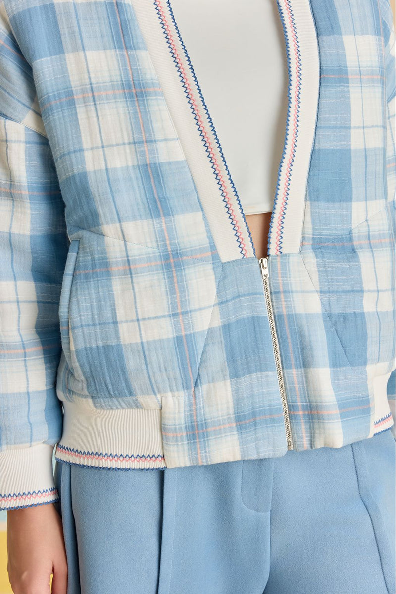 Frosted Plaid Quilted Jacket