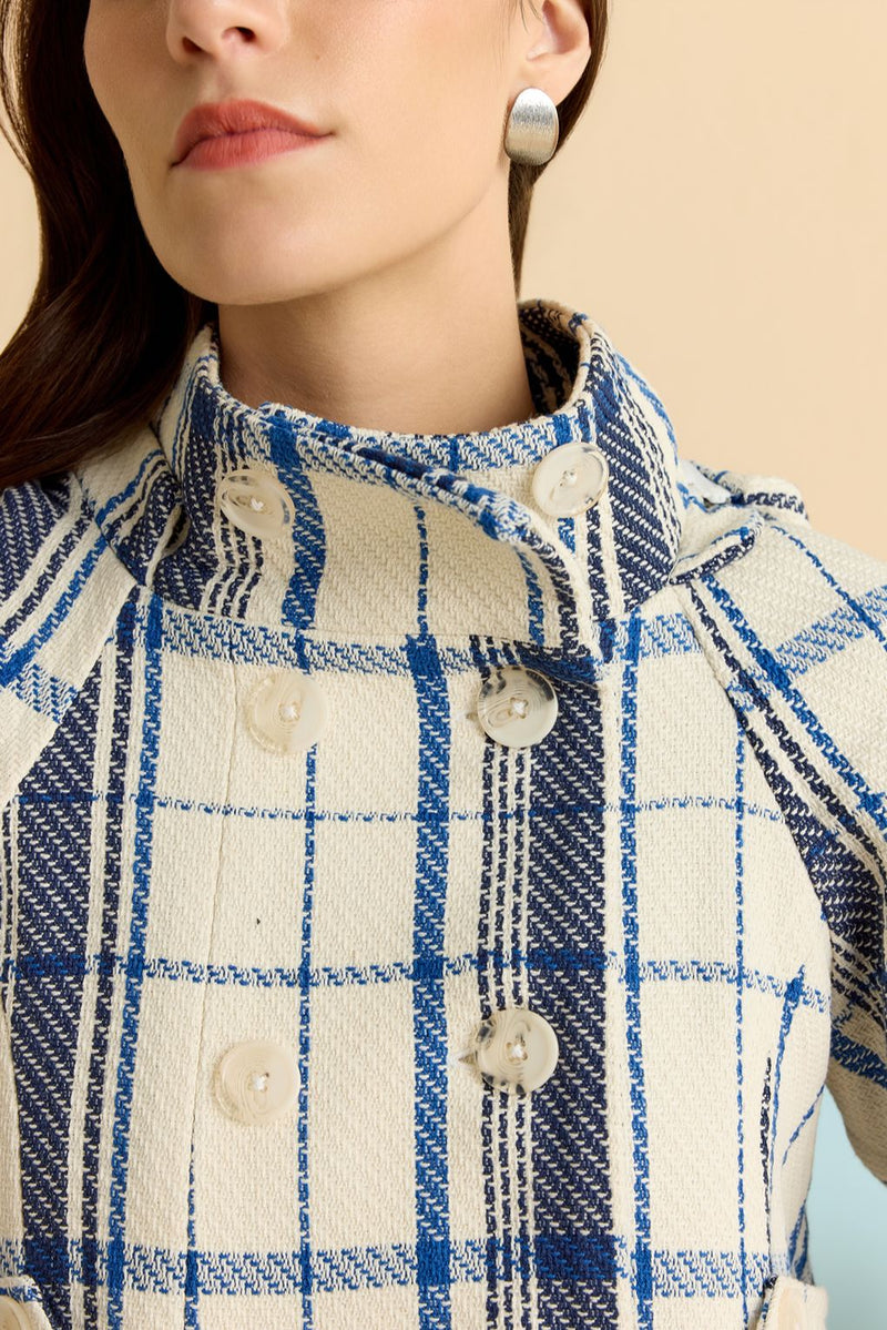Plaid Trapeze Flare Jacket