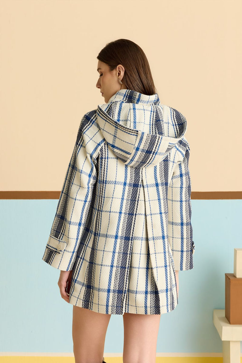 Plaid Trapeze Flare Jacket