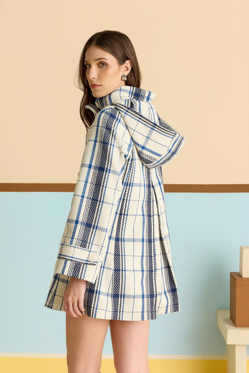 Plaid Trapeze Flare Jacket
